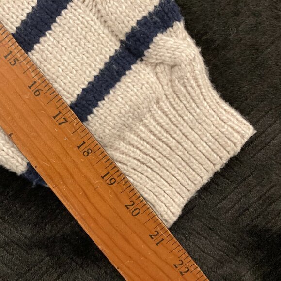 LC Lauren Conrad Cable Knit Womens Crewneck Sweater Size M Oatmeal Diana Stripe - Picture 15 of 15
